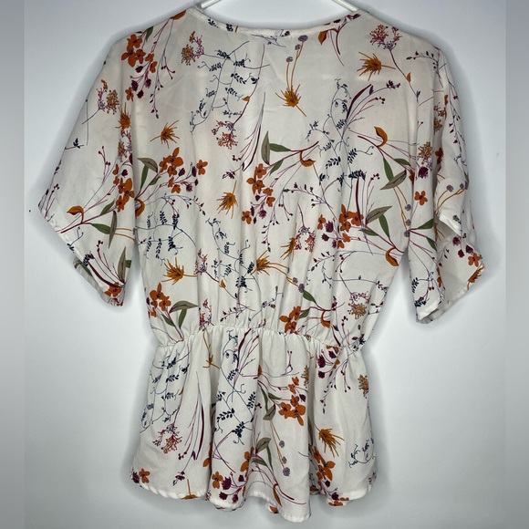 🔥 White Button-Up with Floral Pattern - Picture 2 of 3